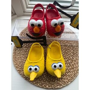 Sesame Street Water Shoes 2 Pair Elmo & Big Bird Clogs NWT - Size 2